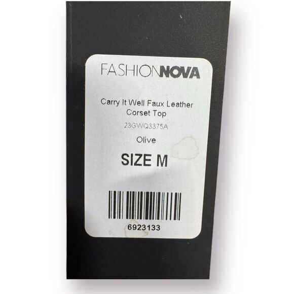 Fashion Nova Carry It Well Washed Faux Leather Olive Set Maxi Skirt S and Top M - Picture 10 of 10